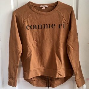 French Graphic Zip Back Sweatshirt
